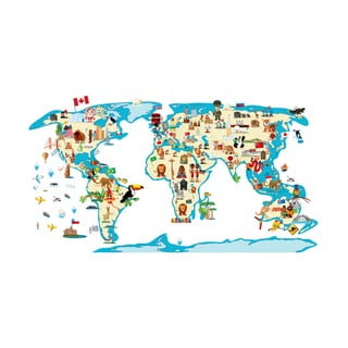Sienas uzlīme Ambiance World Map Ethnic Tour