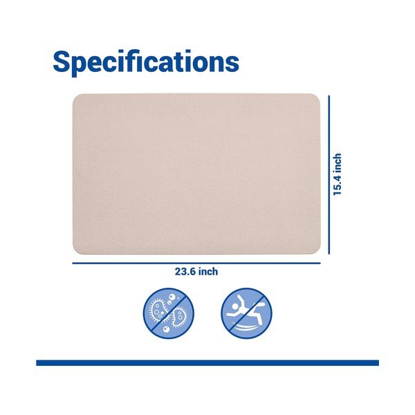 Bēšs diatomīta vannas istabas paklājiņš 39x60 cm Simi – Wenko-image-3