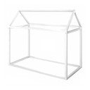 Balta bērnu gulta mājas formā 70x140 cm Montessori – Roba