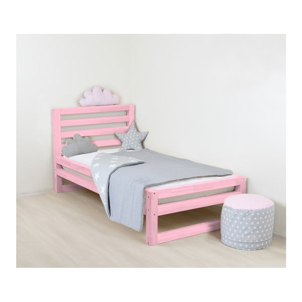 Bērnu rozā koka vienguļamā gulta Benlemi DeLuxe, 160 x 120 cm