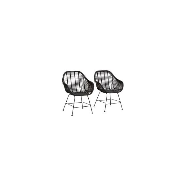 Melni rotangpalmas ēdamistabas krēsli (2 gab.) Kiran – Støraa-image-3