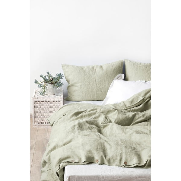 Gaiši zaļš lina spilvendrānas pārvalks Linen Tales, 70 x 90 cm-image-1