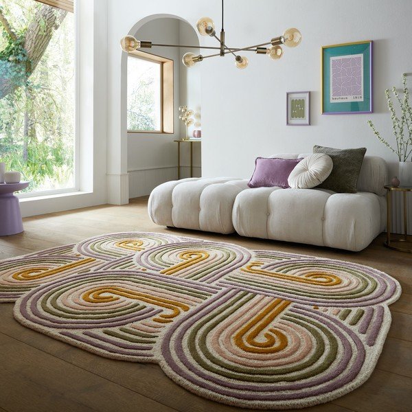 Zaļš ar rokām darināts vilnas paklājs 140x200 cm Spiral Shaped  – Flair Rugs-image-1