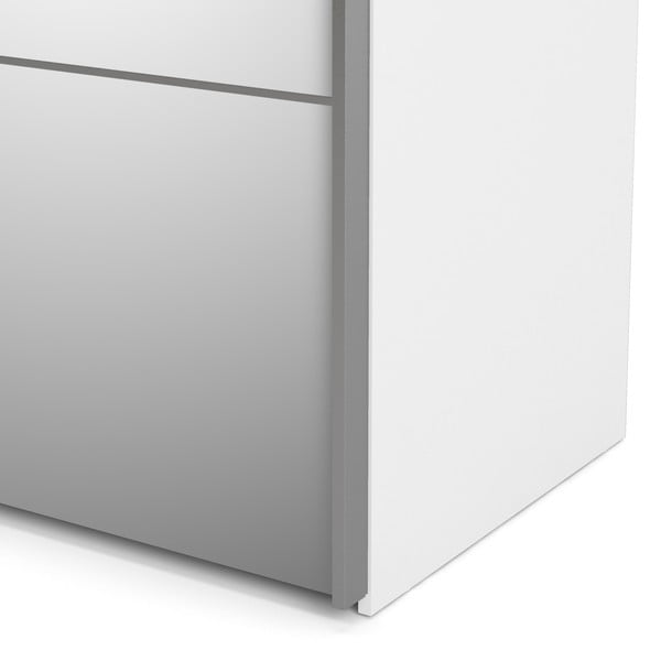 Balts drēbju skapis ar spoguli Tvilum Verona, 182 x 202 cm-image-1