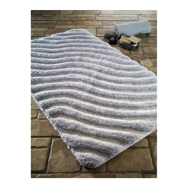 Confetti Vannas paklājiņi Halikarnas pelēks un balts vannas paklājs, 70 x 120 cm