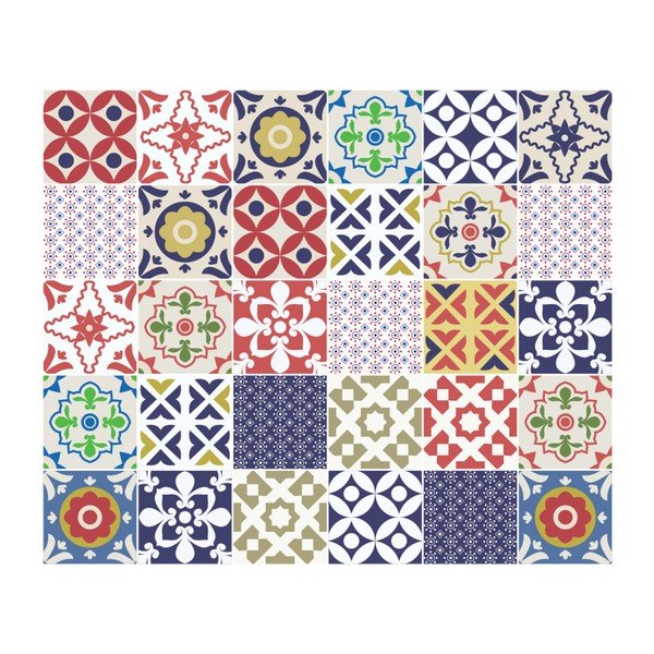 30 Ambiance sienas uzlīmes Cementa flīžu komplekts Azulejos Vinito, 15 x 15 cm-image-2