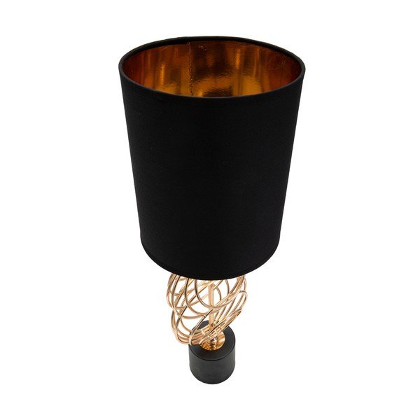 Melna/zelta krāsas galda lampa no auduma (augstums 58,5 cm) Circly – Mauro Ferretti-image-2