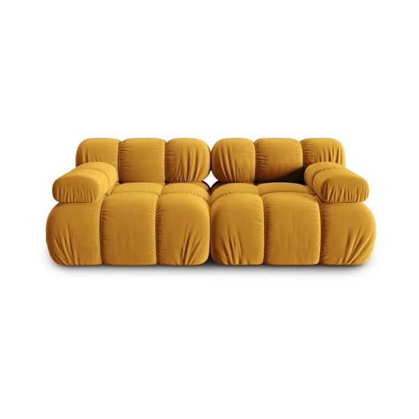 Dzeltens samta dīvāns 188 cm Bellis – Micadoni Home