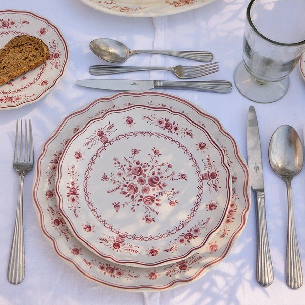 Sarkans/balts deserta akmensmasas šķīvis ø 21 cm Vila – Costa Nova-image-4