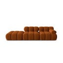 Oranžs samta dīvāns 282 cm Bellis – Micadoni Home