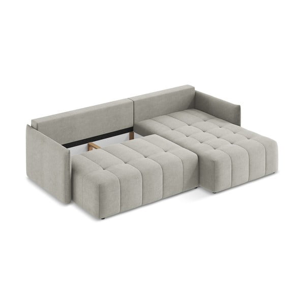 Gaiši pelēks salokāms/ar uzglabāšanas vietu stūra dīvāns (ar labo stūri/ar zvilni) Moku – Makamii-image-4