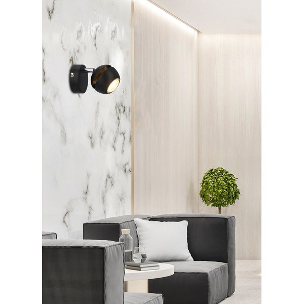 Melna/zelta krāsas sienas lampa Boni – Candellux Lighting-image-1