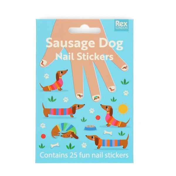 Radošais komplekts Sunny Sausage Dog – Nail stickers – Rex London-image-2
