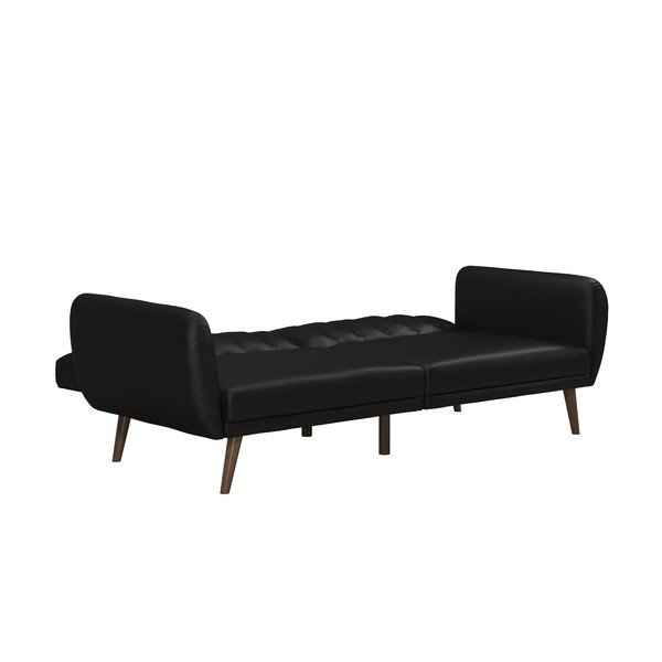 Melns ādas imitācijas dīvāns 207 cm Brittany – Novogratz-image-4