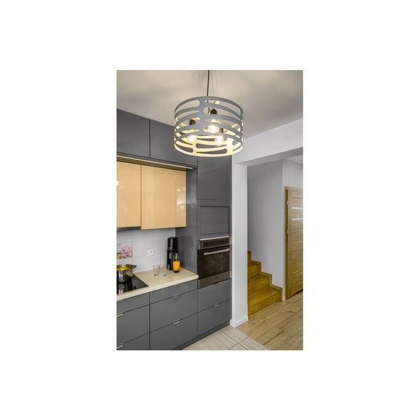Pelēka piekaramā lampa ar metāla abažūru Marisa – GTV-image-1