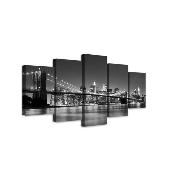 Daudzdaļīga glezna Styler Canvas Bridge BW, 100 x 150 cm-image-1