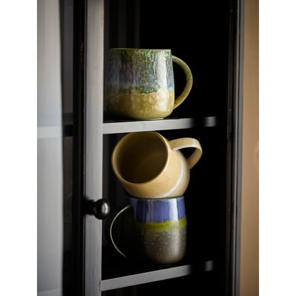 Zilas/bēšas akmensmasas krūzes (3 gab.) 460 ml Cloe – Bloomingville-image-1