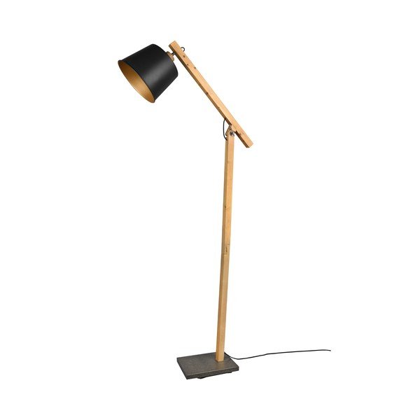 Melna/dabīga toņa stāvlampa ar metāla abažūru (augstums 156 cm) Harris – Trio-image-3