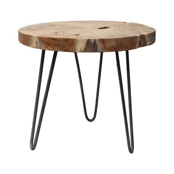 Žurnālgaldiņš ar tīkkoka virsmu HSM collection Helen, ⌀ 55 cm