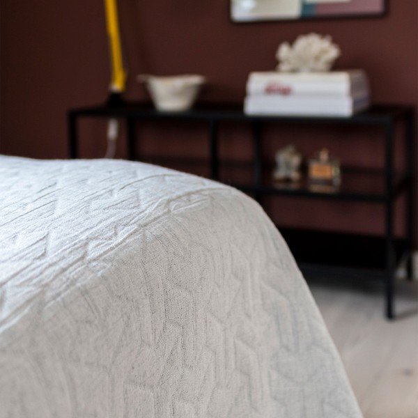 Balts pārstrādātas kokvilnas gultas pārklājs 250x250 cm Trio – Mette Ditmer Denmark-image-1