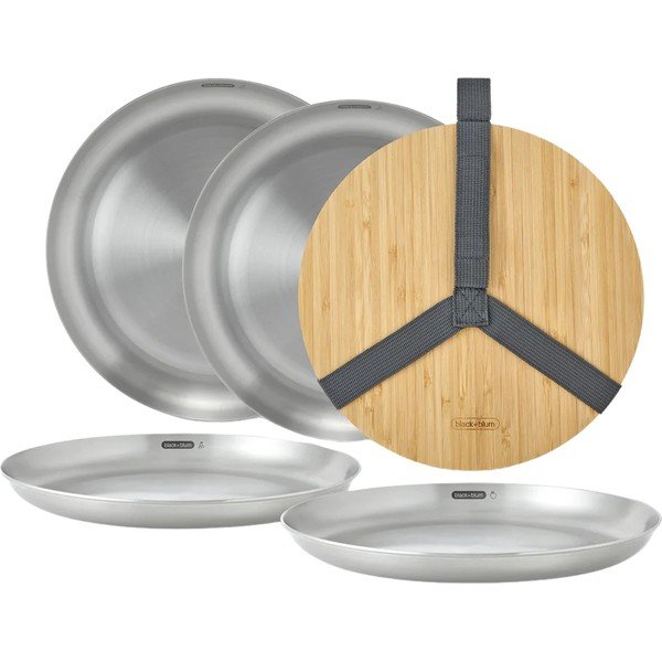 Sudraba krāsas nerūsējošā tērauda šķīvji (4 gab.) ø 25,5 cm – Black + Blum