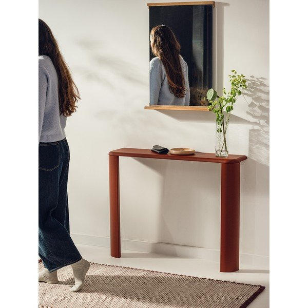 Sarkans tērauda konsoles galds 25x100 cm Fli – noo.ma-image-1