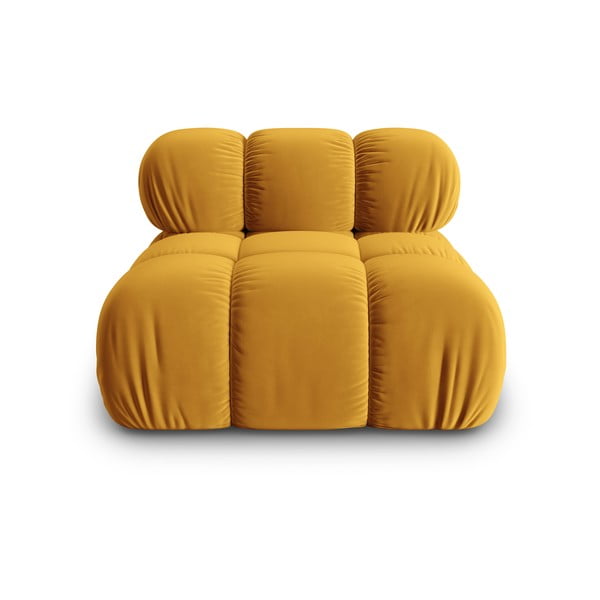 Dzeltens samta modulārais dīvāns  (vidējā moduļa) Bellis – Micadoni Home