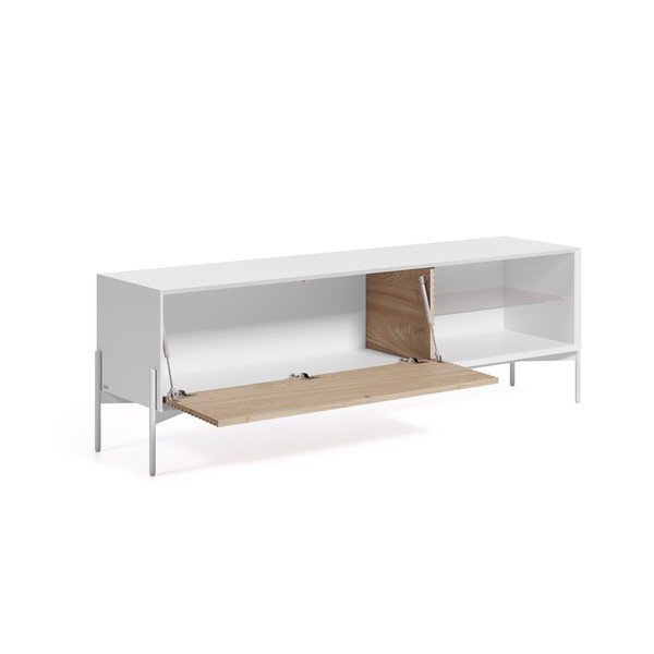 Balta televizora kumode ar oškoka durvīm Kave Home Marielle, platums 167 cm-image-2