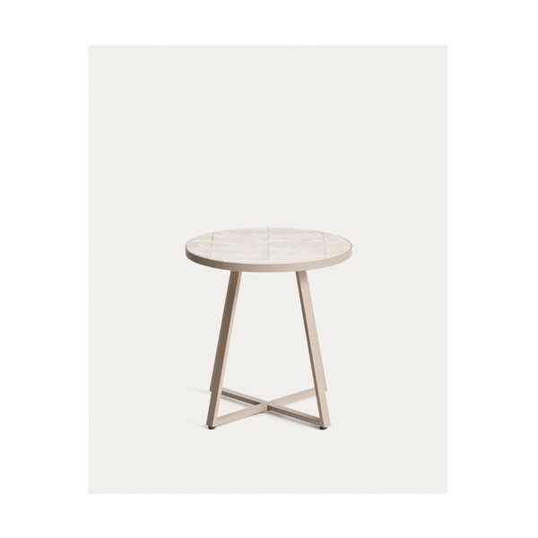Apaļš dārza galdiņš ar keramikas virsmu ø 45 cm Tella – Kave Home-image-2