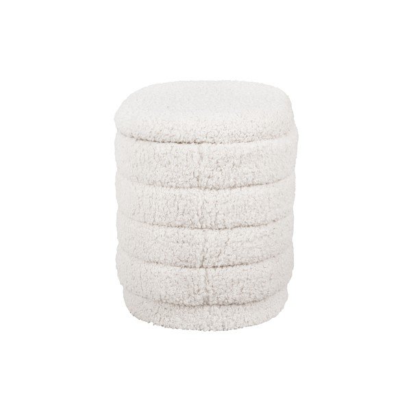 Balts ovāls pufs ar uzglabāšanas vietu Leitmotiv Cuddly-image-3