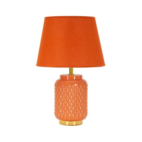Oranža keramikas galda lampa ar auduma abažūru (augstums 44 cm) – Mauro Ferretti