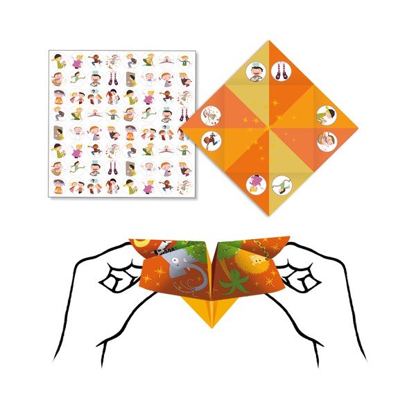8 origami papīru komplekts ar uzlīmēm Djeco Fortune-image-1