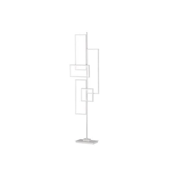 Balta metāla LED stāvlampa Trio Tucson, augstums, 161 cm