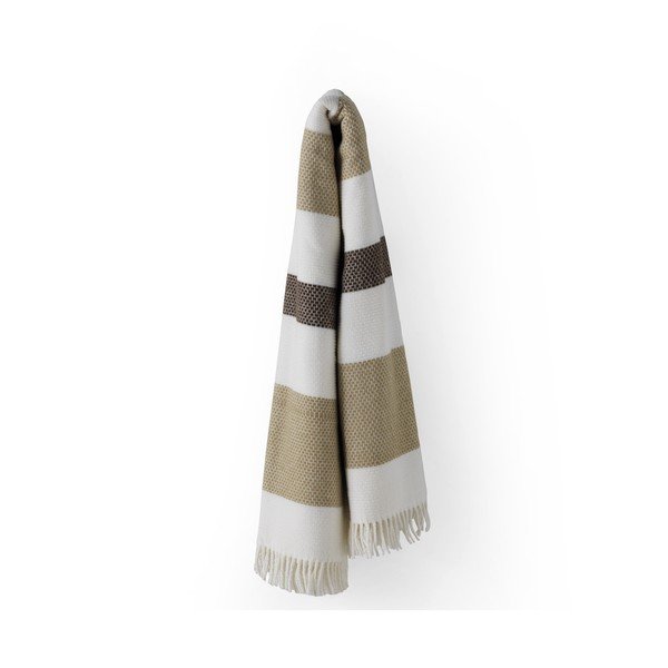 Balts ar brūnu pleds ar kokvilnu Euromant Granite, 140 x 160 cm-image-1