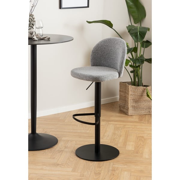 Melns/pelēks bāra krēsls ar regulējamu augstumu (sēdekļa augstums 55 cm) Patricia – Actona-image-2