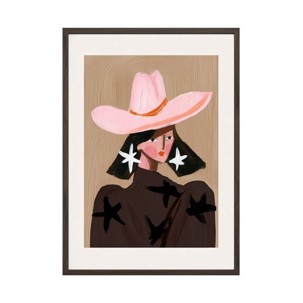 Drukāta glezna ar rāmi 50x70 cm Cowgirl – Styler