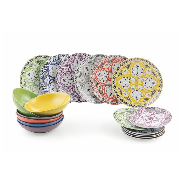 18 daļīgs porcelāna un keramikas šķīvju komplekts VDE Tivoli 1996 Marocco-image-1