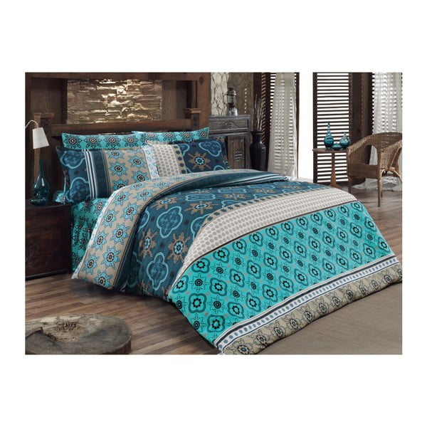 Kokvilnas gultasveļa Kessa Azul, 135 x 200 cm