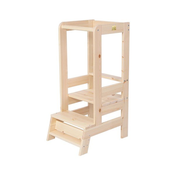 Dabīga toņa priedes masīvkoka bērnu kāpslītis Montessori – Meowbaby