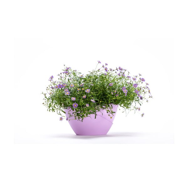 Pasteļviolets pašapūdeņojošs puķu pods Plastia Doppio-image-2