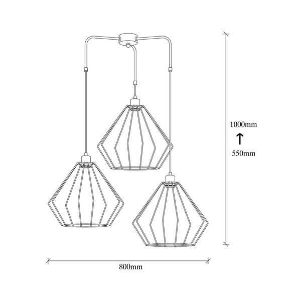 Melna metāla griestu lampa Opviq lights Fedros-image-4