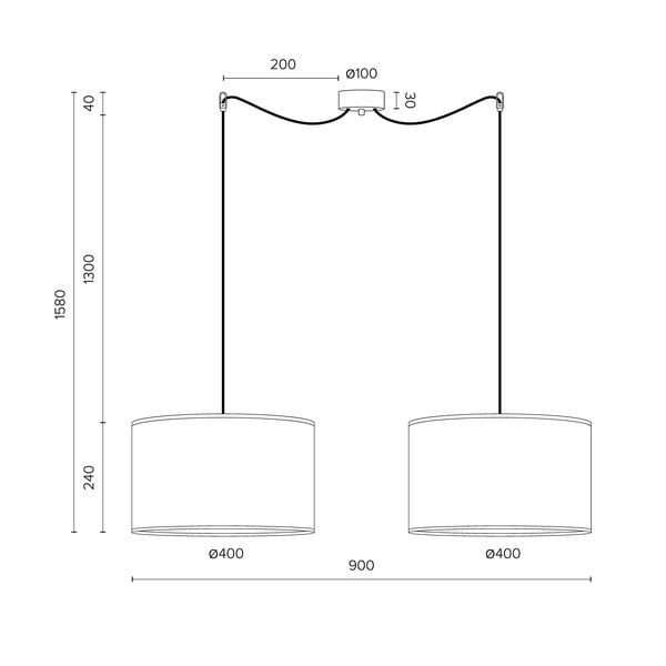 Balta divviru piekaramā lampa Sotto Luce Mika-image-4