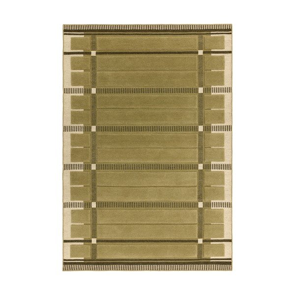 Zaļš/bēšs ar rokām darināts vilnas paklājs 160x230 cm – Asiatic Carpets