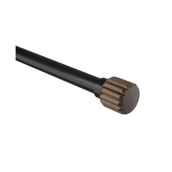 Matēti melna tērauda pagarināma aizkaru stanga 107 - 305 cm Evie – Umbra