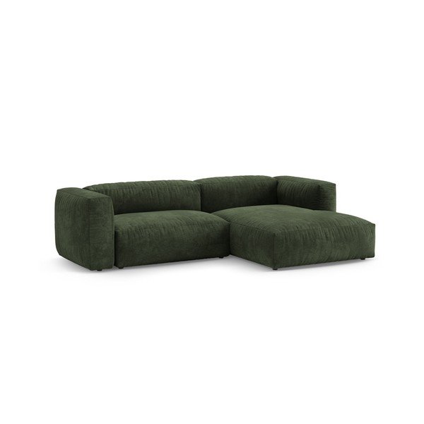 Zaļš samta salokāms modulārais stūra dīvāns (ar labo stūri/ar zvilni) – Micadoni -image-3