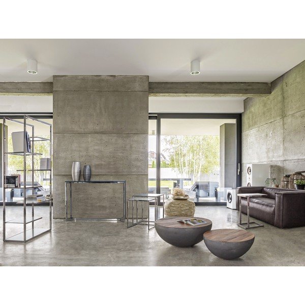 Pelēks/dabīga toņa metāla apaļš žurnālgaldiņš ø 90 cm Lancaster – Bizzotto-image-1