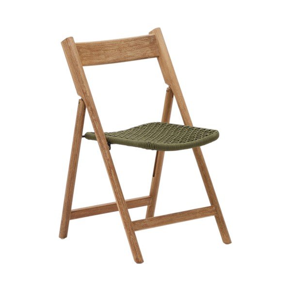 Zaļš/dabīga toņa masīvkoka dārza krēsls Dandara – Kave Home