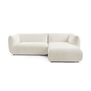 Balts velveta stūra dīvāns (labais stūris) Lecomte – Bobochic Paris