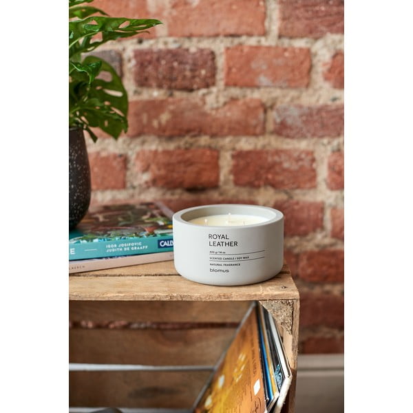 Aromātiskā sojas vaska svece degšanas laiks 25 h Fraga: Royal Leather – Blomus-image-1