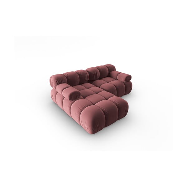 Rozā samta dīvāns 191 cm Bellis – Micadoni Home-image-4